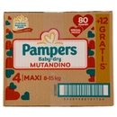Pampers Baby-dry Mutandino Maxi 80 + 12 pz